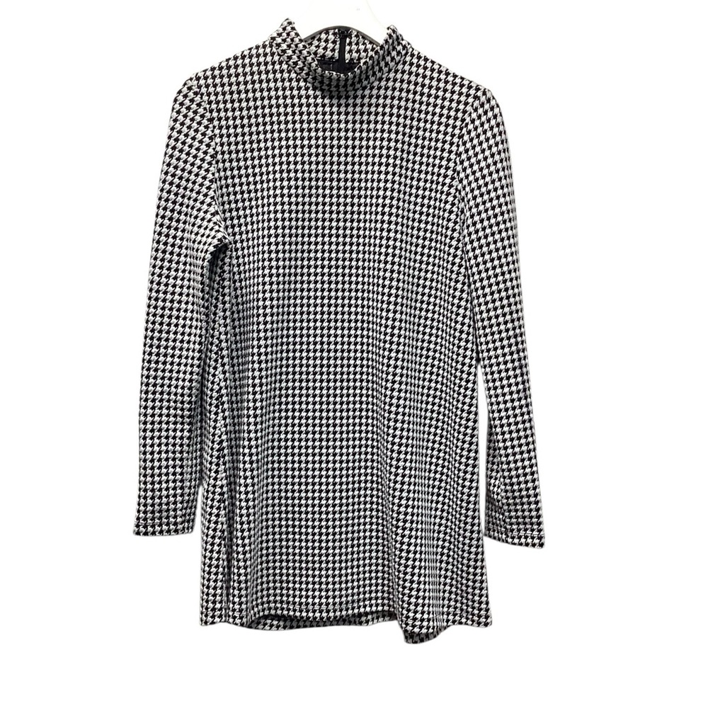 Tyler Boe houndstooth dress With Leather Detail Size XS